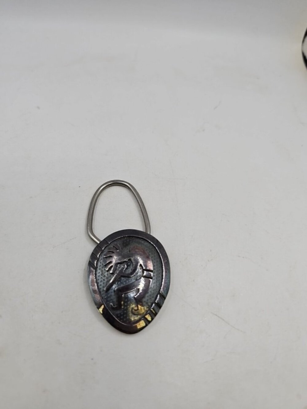 Native American silver key chain Kokopelli, Bennett Pat. Pend. 0-31